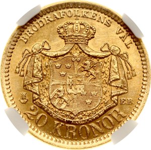 Sweden 20 Kronor 1886 EB NGC MS 64