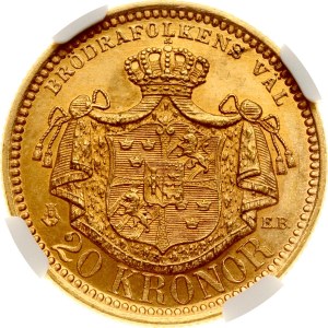 Sweden 20 Kronor 1898 EB NGC MS 64+
