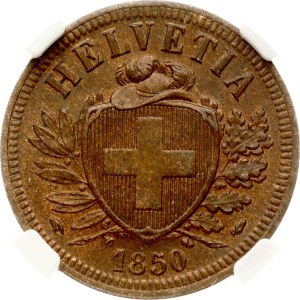 Switzerland 2 Rappen 1850 A NGC MS 66 BN TOP POP