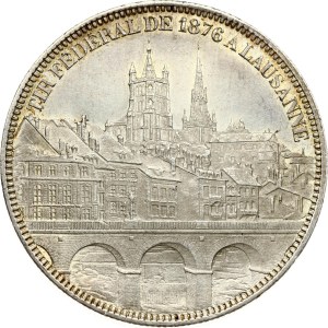 Switzerland 5 Francs 1876 Lausanne Shooting Festival