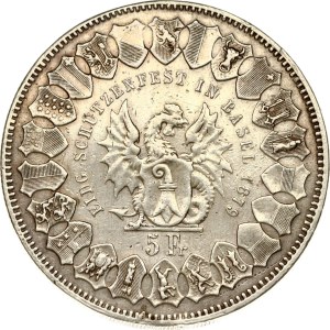 Switzerland 5 Francs 1879 Basel Shooting Festival