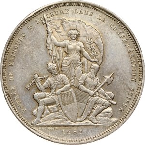 Switzerland 5 Francs 1881 Fribourg Shooting Festival