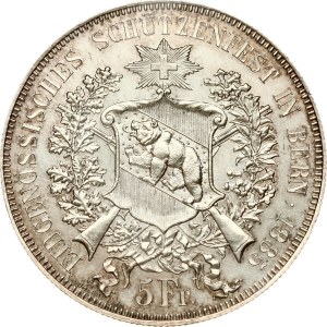 Switzerland 5 Francs 1885 Bern Shooting Festival