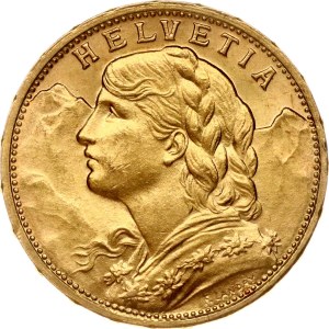 Switzerland 20 Francs 1916 B Vreneli
