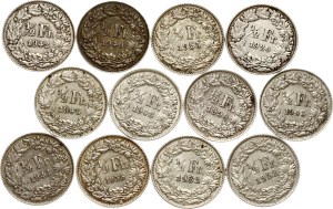 Switzerland 1/2 Franc 1920-1955 Lot of 12 coins