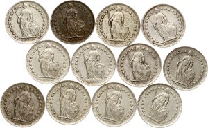 Switzerland 1/2 Franc 1920-1955 Lot of 12 coins