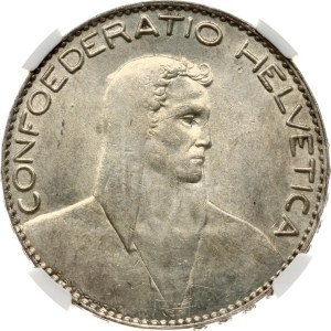 Switzerland 5 Francs 1922 B Herdsman NGC MS 62