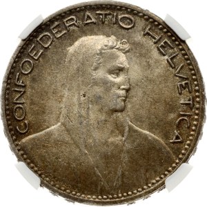 Switzerland 5 Francs 1923 B Herdsman NGC MS 61