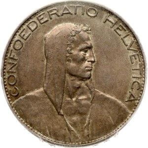 Switzerland 5 Francs 1925 B Herdsman PCGS AU 58