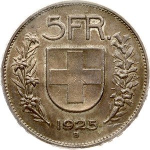 Switzerland 5 Francs 1925 B Herdsman PCGS AU 58