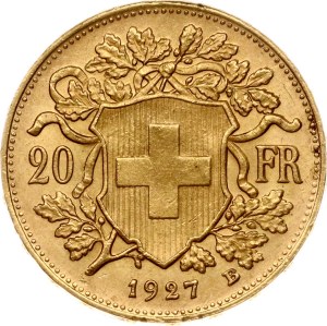 Switzerland 20 Francs 1927 B Vreneli