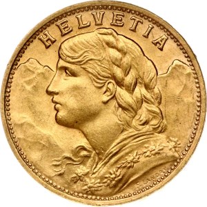 Switzerland 20 Francs 1947 B Vreneli