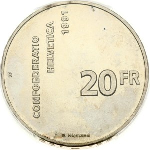Switzerland 20 Francs 1991 B Confederation PCGS MS 66
