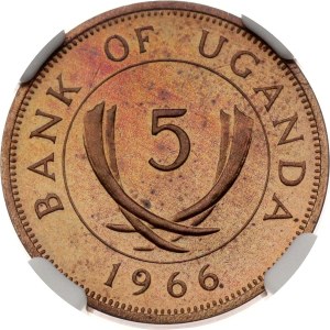 Uganda 5 Cents 1966 NGC PF 64 RB TOP POP