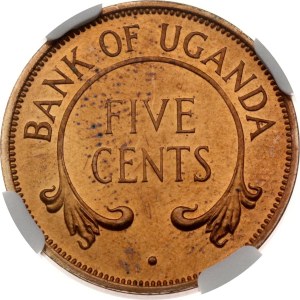 Uganda 5 Cents 1966 NGC PF 64 RB TOP POP