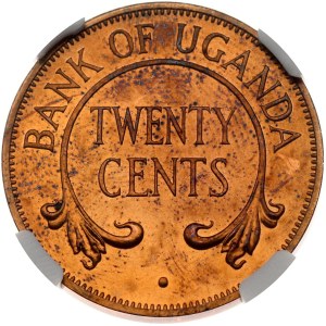 Uganda 20 Cents 1966 NGC PF 64 RB TOP POP