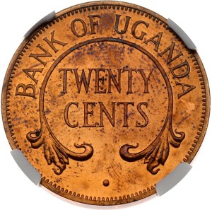 Uganda 20 Cents 1966 NGC PF 64 RB TOP POP