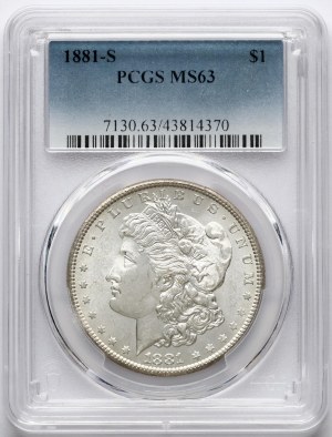 USA Morgan Dollar 1881 S PCGS MS 63