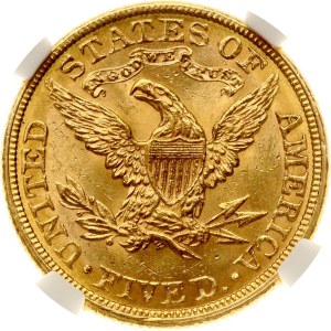 USA 5 Dollars 1881 NGC MS 62