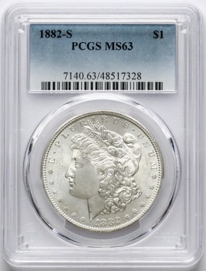 USA Morgan Dollar 1882 S PCGS MS 63