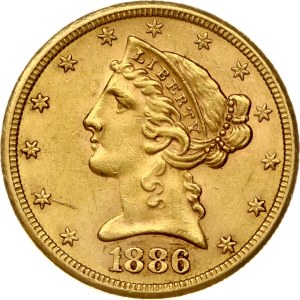 USA 5 Dollars 1886 S