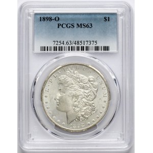 USA Morgan Dollar 1898 O PCGS MS 63