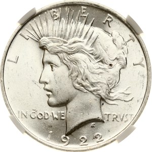 USA Peace Dollar 1922 NGC MS 63