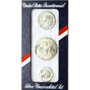USA 1/4 - 1 Dollar 1976 S Bicentennial Set Lot of 3 Coins