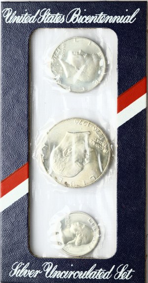 USA 1/4 - 1 Dollar 1976 S Bicentennial Set Lot of 3 Coins