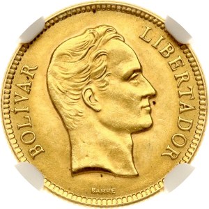 Venezuela 10 Bolivares 1930 Centenary of the death of the Liberator NGC MS 61