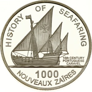 Zaire 1000 Nouveaux Zaires 1997 Portuguese Caravel