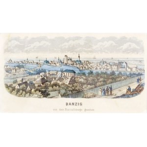 GDAŃSK. Panorama miasta z Biskupiej Górki (od południowego zachodu), anonim, ...