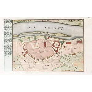 WARSZAWA. Plan miasta, ryt. i wyd. Gabriel Bodenehr II, Augsburg, ok. 1740; na ...