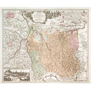 CIESZYN. Mapa Księstwa Cieszyńskiego autorstwa Matthäusa Seuttera, ryt. Tobias ...