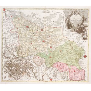 ŚLĄSK. Mapa generalna Śląska, ryt. i wyd. Tobias Conrad Lotter, Augsburg 1758; ...