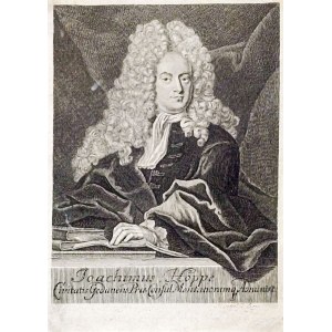 GDAŃSK – JOACHIM HOPPE; półpostać, ryt. Johann Georg Mentzel, Lipsk ok. 1740; ...