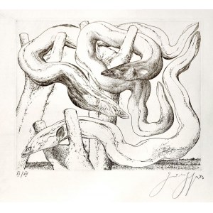 GDAŃSK. Węgorze, rys. i ryt. Günter Grass (1927-2015); w lewym dolnym rogu ...