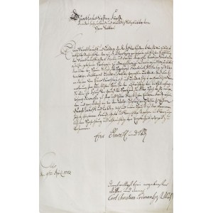 OLEŚNICA. List księcia oleśnickiego Karola Krystiana Erdmana (1716-1792) do ...