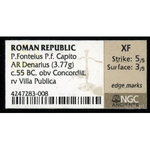 Republika Rzymska, denar, 55 pne, Rzym