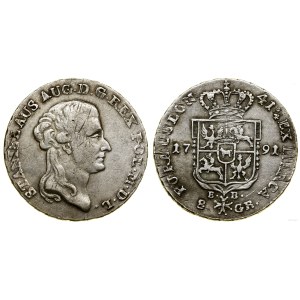 Polska, dwuzłotówka (8 groszy), 1791 EB, Warszawa