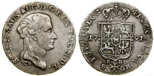 Poland, two-zloty (8 groszy), 1791 EB, Warsaw