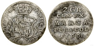 Poland, half zloty (2 silver pennies), 1766 FS, Warsaw