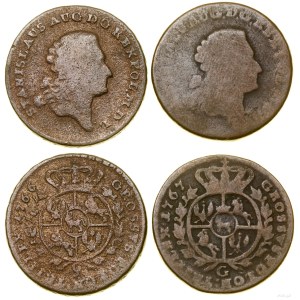 Polska, lot 2 x trojak, 1766 g, 1767 G, Kraków