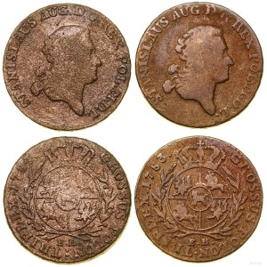 Polska, lot 2 x trojak, 1783 EB, 1784 EB, Warszawa