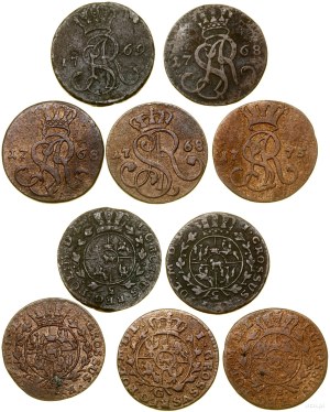 Poland, set of 5 x 1 penny