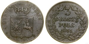 Poland, 3 groszy (trojak), 1831 KG, Warsaw