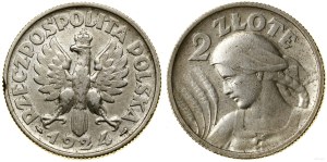 Poland, 2 zloty, 1924, Paris