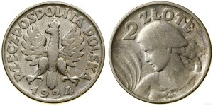 Poland, 2 zloty, 1924, Philadelphia