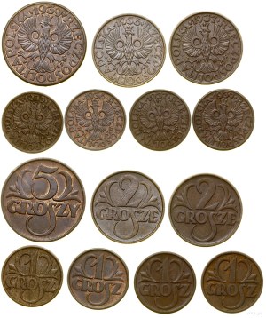 Poland, set of 7 coins, 1933-1939, Warsaw