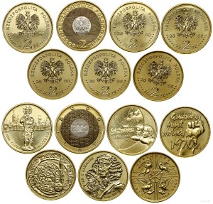 Poland, set of 7 x 2 gold, 2000, Warsaw